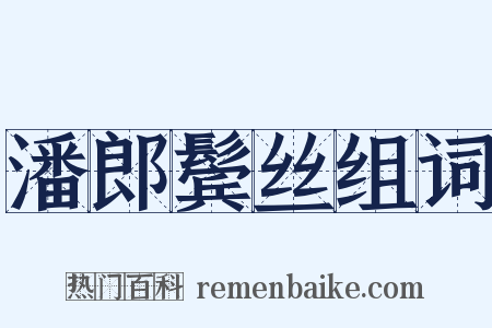 潘郎鬓丝组词是什么意思的图片